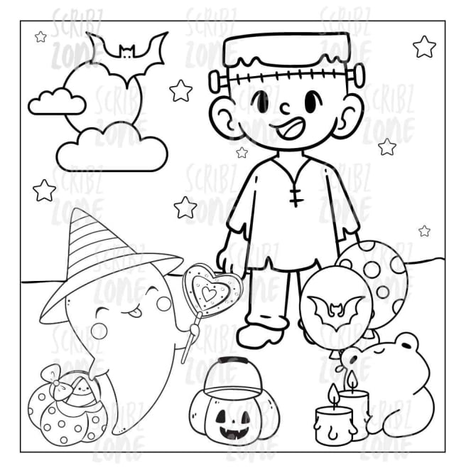 Frankenstein - coloring book - My color adventure: halloween